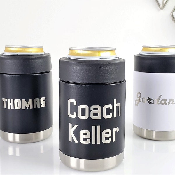 Custom Can Cooler, Dad Gift, Personalized Can Holder, Gift For Him, Personalized Colster, Beverage Insulator, Metal Can Cozie, Beer Can Gift