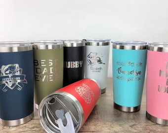 Personalized Tumbler, Custom Travel Mug, Travel Coffee Mug, Engraved Tumbler, Monogram Tumbler, 20 oz Tumbler, Customized, Insulated Cup