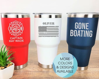 Custom Engraved Tumbler, 4th of July Gift, Gifts For Men, Personalized Tumbler, Travel Mug, Gift For Dad, 30oz Tumbler, Customized Gift For