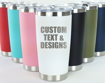 Personalized Tumbler, 20 OZ Tumbler, Custom Tumbler, Stainless Steel Mug, Laser Engraved Tumbler, Monogram Tumbler, Travel Mug, Insulated