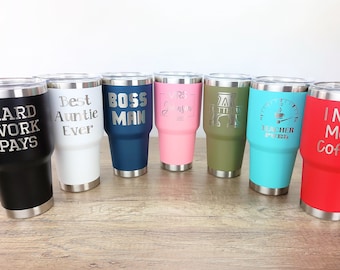 Personalized 30 OZ Tumbler, Custom Travel Mug, Laser Engraved Tumbler, 30oz Custom Tumbler, Insulated Tumbler, Customized Monogram Tumblers