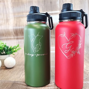 Personalized Water Bottles, Custom 32oz Water Bottle, Stainless Steel Water Bottle, Personalized Gift, Laser Engraved, Custom Engraved
