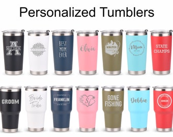 Personalized Tumbler, Custom Engraved, 20oz Tumbler, 30oz Tumbler, Travel Mug, Coffee Mug, Personalized Insulated Cups, Customized Gift, CRU