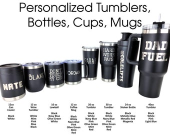Personalized Tumbler, Engraved Tumbler, Custom Tumbler, Personalized Gift, Stainless Steel Travel Mug, Insulated Coffee Cup, Tumbler Cups