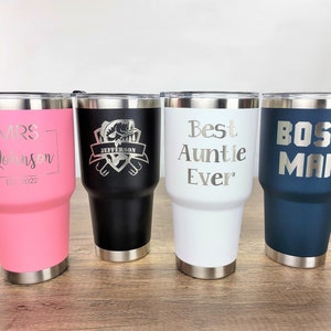 Vaso personalizado de 30 oz, taza de viaje personalizada, vaso grabado a láser, vaso personalizado de 30 oz, vaso térmico, vasos con monograma personalizado imagen 8