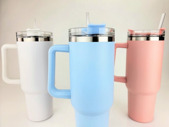Personalized 40oz Tumbler With Handle & Straw, Custom Engraved Tiktok Cup, Gift for Her, 40 Oz Travel Mug, Not Stanley Brand Quencher 