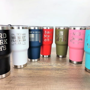Vaso personalizado de 30 oz, taza de viaje personalizada, vaso grabado a láser, vaso personalizado de 30 oz, vaso térmico, vasos con monograma personalizado imagen 7