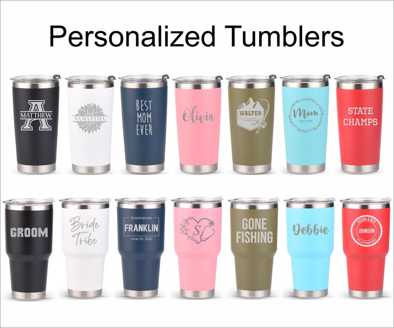 Personalized Custom Engraved Tumbler, Travel Coffee Mug, Personalized Gift, Insulated Coffee Tumbler, Monogram Tumbler, Custom Cups, 20oz 30 image 8