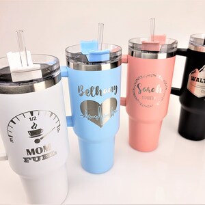 Personalized 40oz Tumbler With Handle & Straw, Custom Engraved Tiktok ...