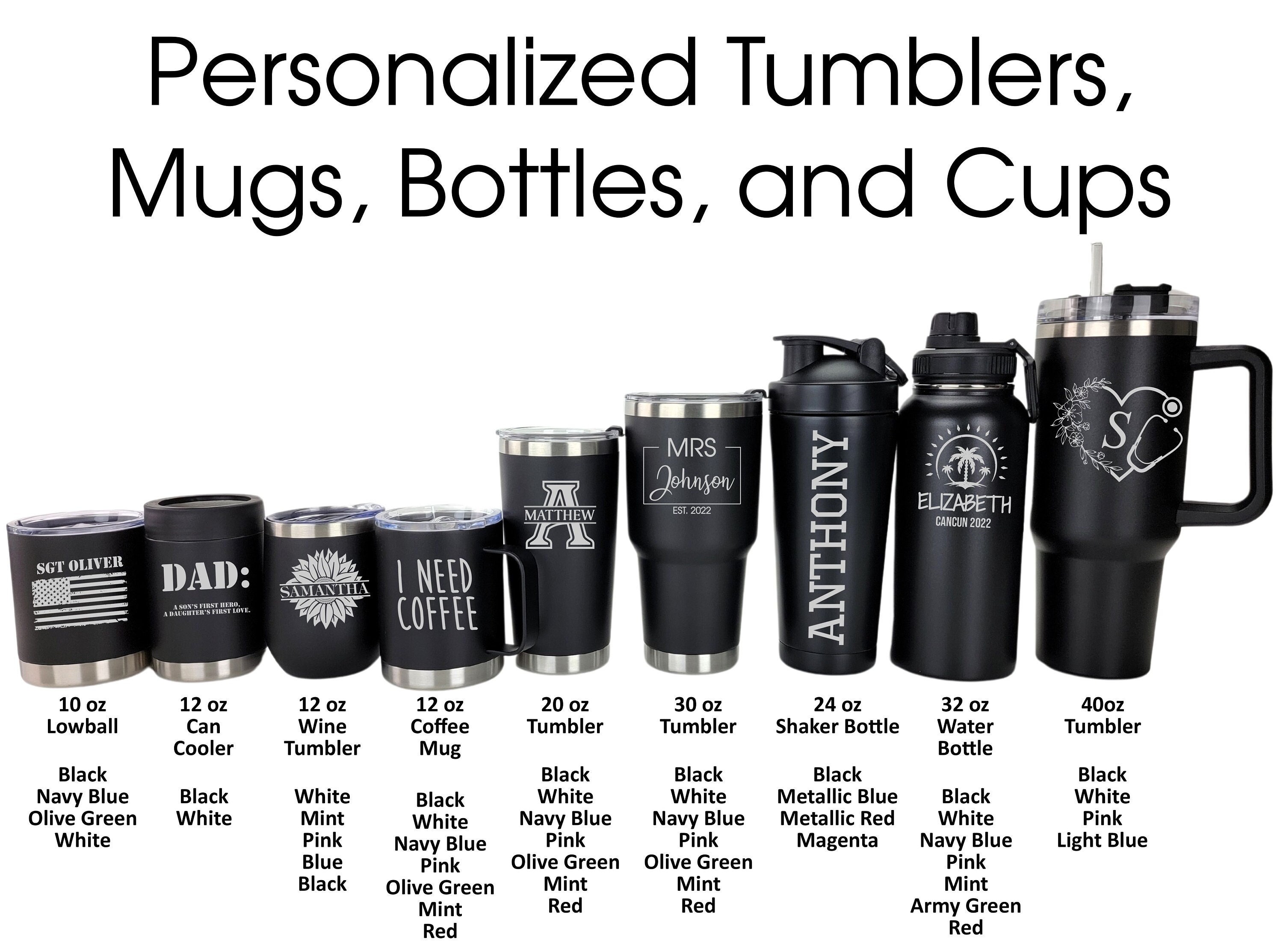 Personalized Custom Engraved Tumbler, Travel Coffee Mug, Personalized Gift, Insulated Coffee Tumbler, Monogram Tumbler, Custom Cups, 20oz 30