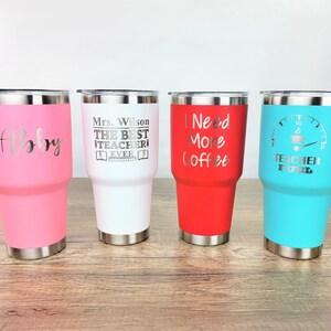 Vaso personalizado de 30 oz, taza de viaje personalizada, vaso grabado a láser, vaso personalizado de 30 oz, vaso térmico, vasos con monograma personalizado imagen 9