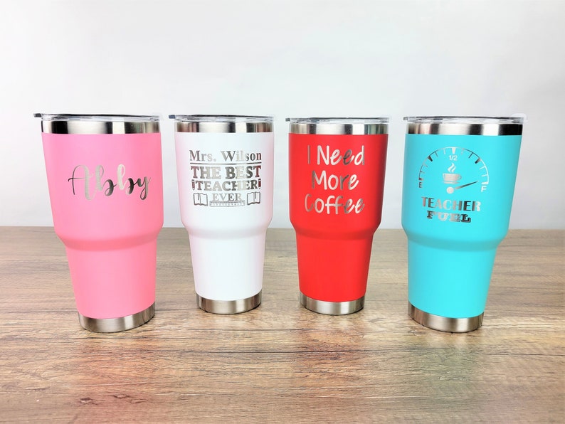 Vaso personalizado de 30 oz, taza de viaje personalizada, vaso grabado a láser, vaso personalizado de 30 oz, vaso térmico, vasos con monograma personalizado imagen 9