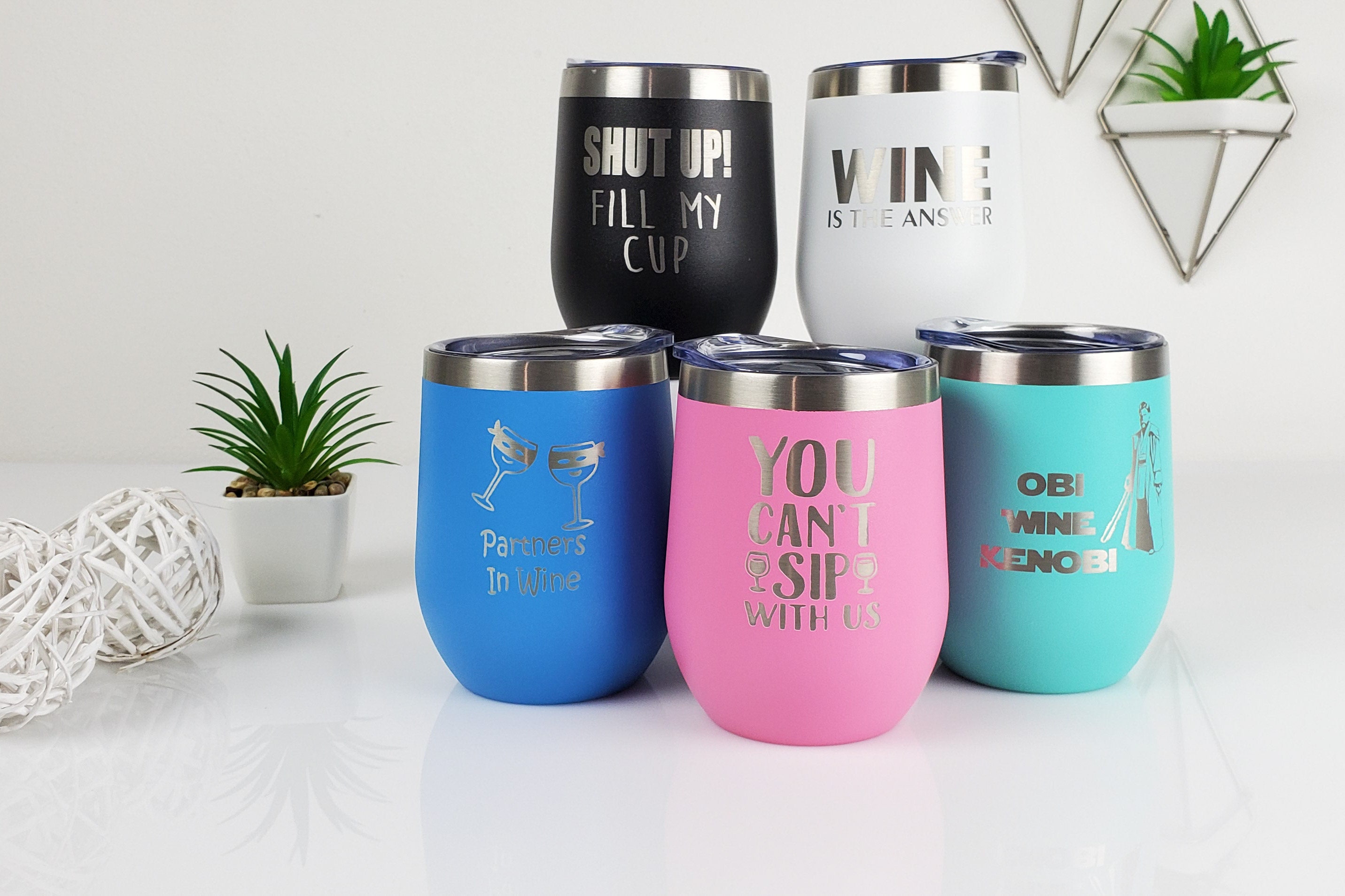 Wedding Insulated Wine Tumblers - Charming Chick