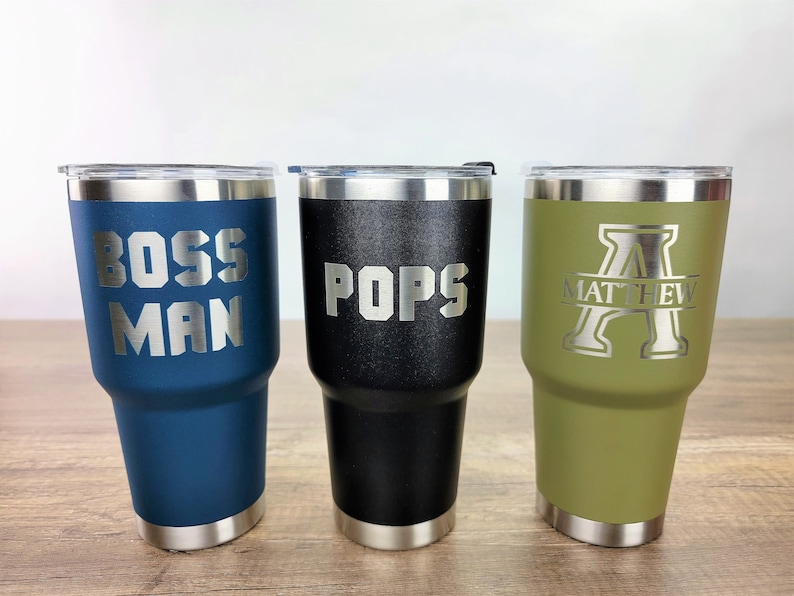 Vaso personalizado de 30 oz, taza de viaje personalizada, vaso grabado a láser, vaso personalizado de 30 oz, vaso térmico, vasos con monograma personalizado imagen 6