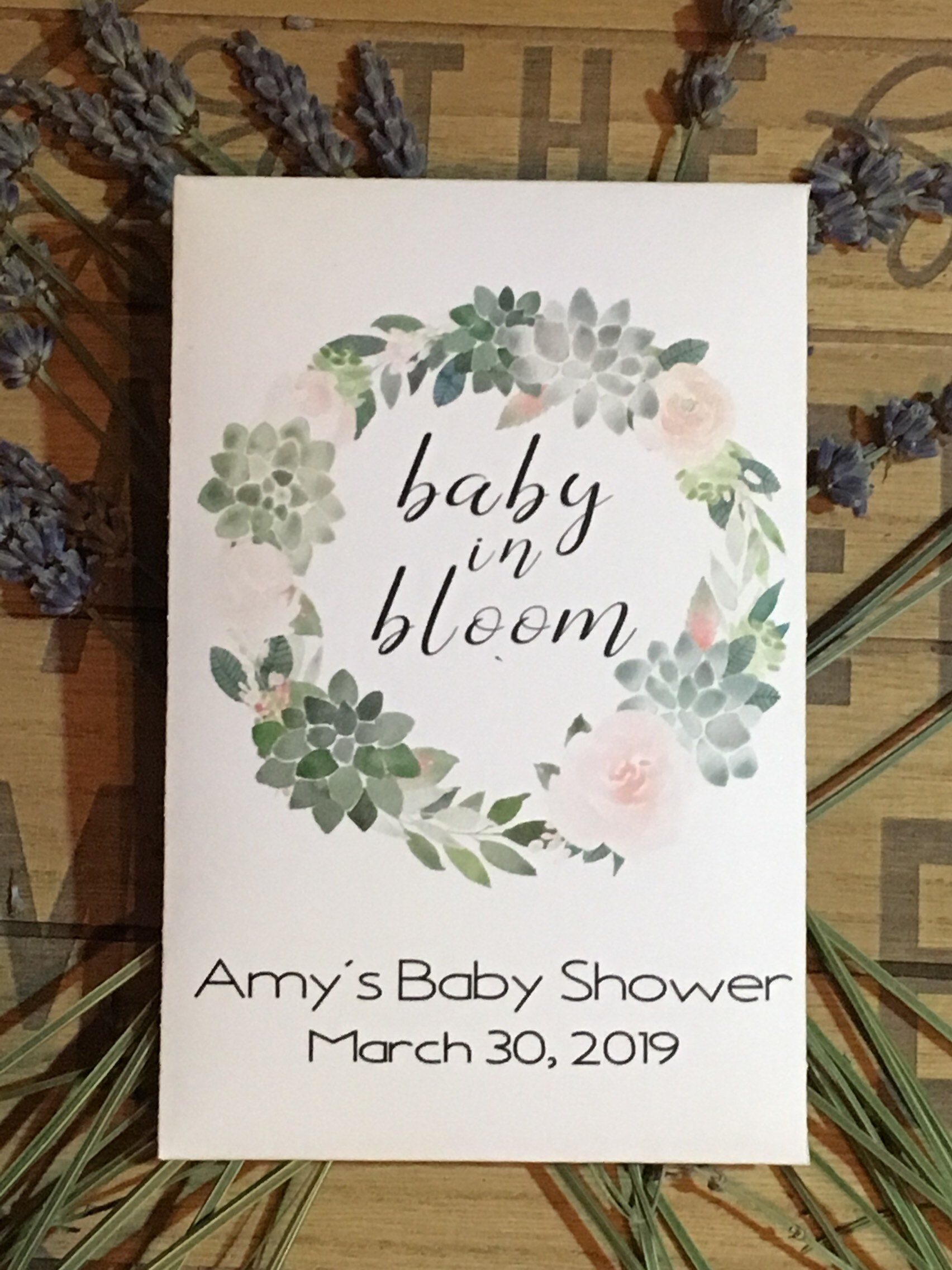 Baby in Bloom Seed Envelope, Baby in Bloom, Seed Party Favor, Baby