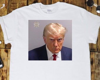 Donald Trump Mug Shot Unisex T Shirt 2023 Gift Meme
