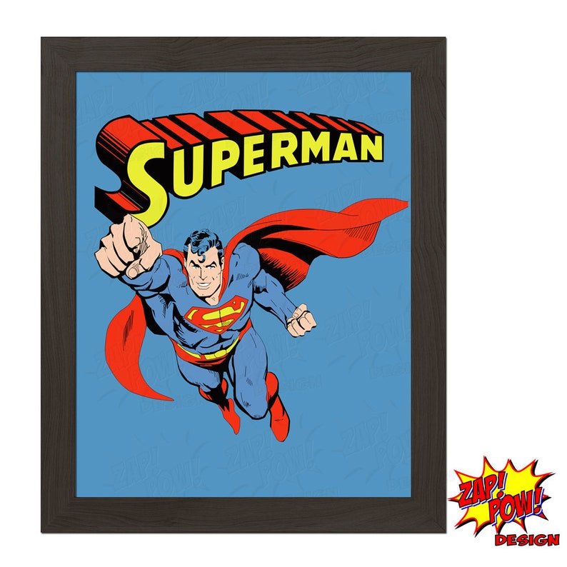 superman comic wall art printable instant download etsy