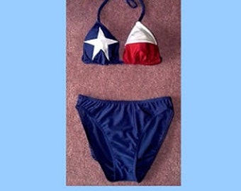 Bikini designed like the Texas Flag is just the best way to show your love for TEXAS
