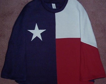 Texas Flag Adult poncho  designed by Stately captures the Texas Spirit and shows your love for TEXAS.