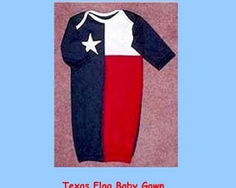 Texas Baby Gown designed by Stately to capture the Texas Flag.