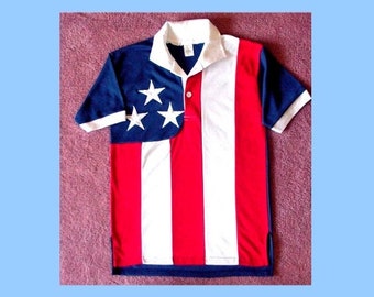 American Flag Golf Shirt designed by Stately to allow your patriotic spirit to shine through.