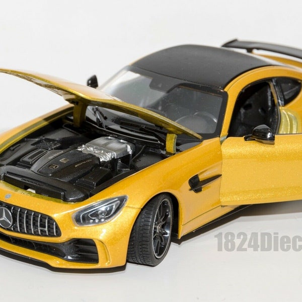 Mercedes-Benz AMG GT R Yellow, Welly 1/24 Scale Diecast Car Model