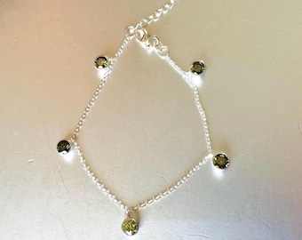One of a kind Blue Diamond dangling Bracelet