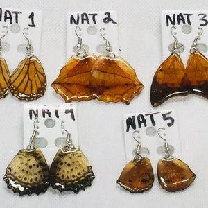 10 PAIR -Glass Wing Butterfly Earrings