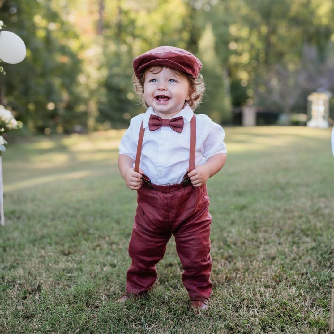 Terracotta Pure Linen Straight Cut Pants, Set Available With Brown