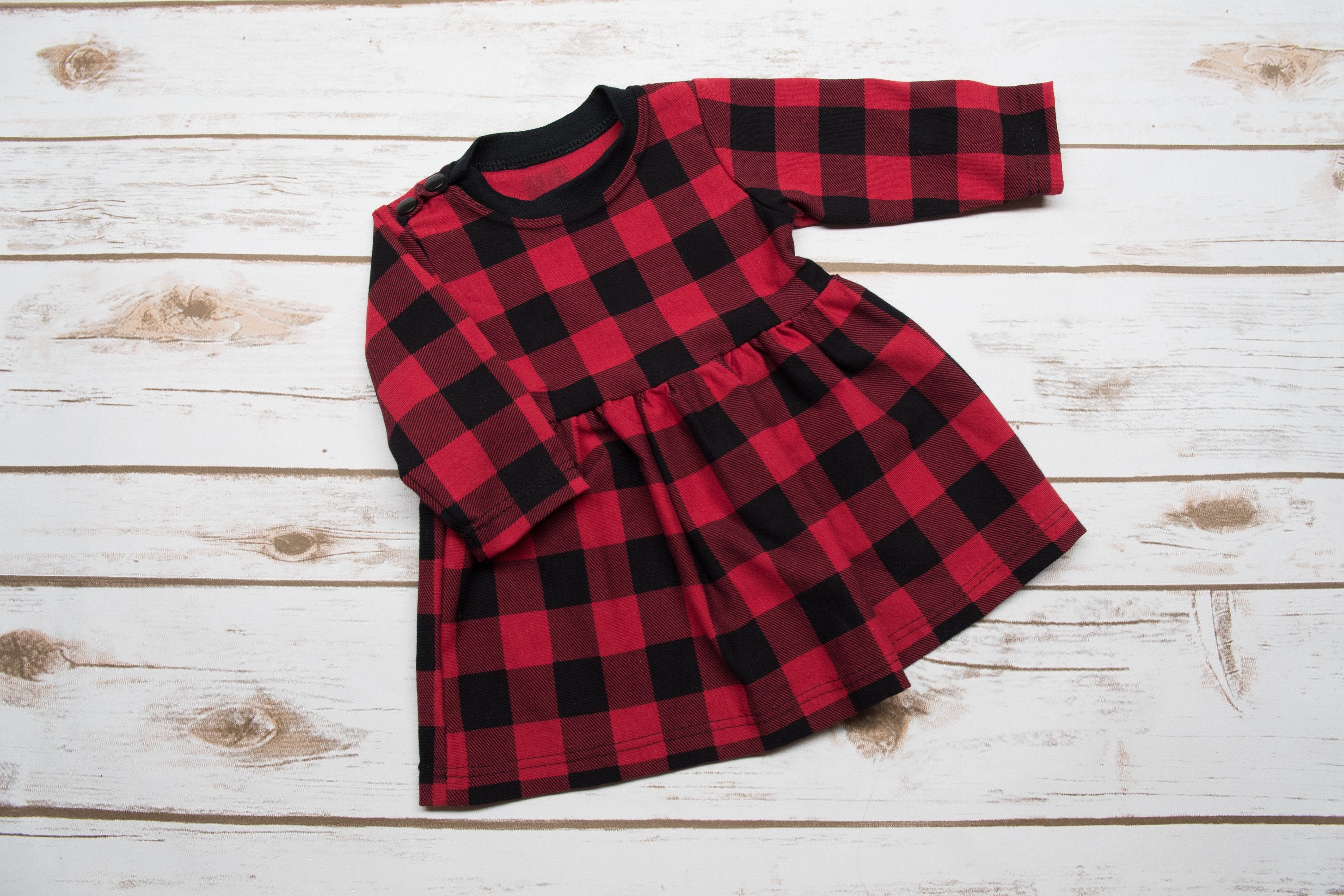 Red and black lumberjack dress Clearance