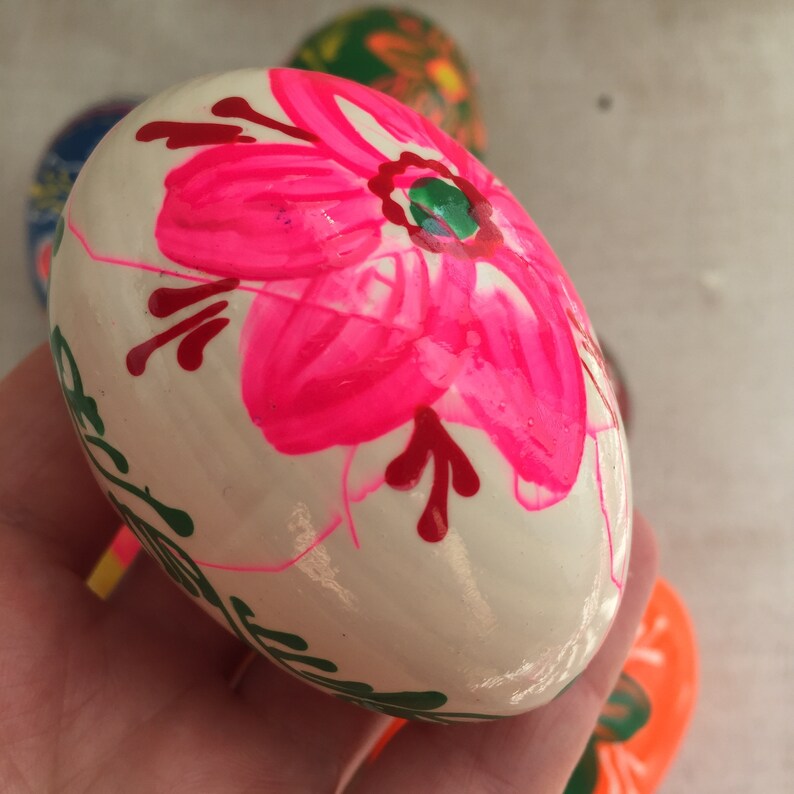 Original Ukrainian Folk art Ukrainian Wooden Easter Eggs Set of 7 Hand painted Pysanki Easter Eggs Easter Home Decor Happy Easter Gifts