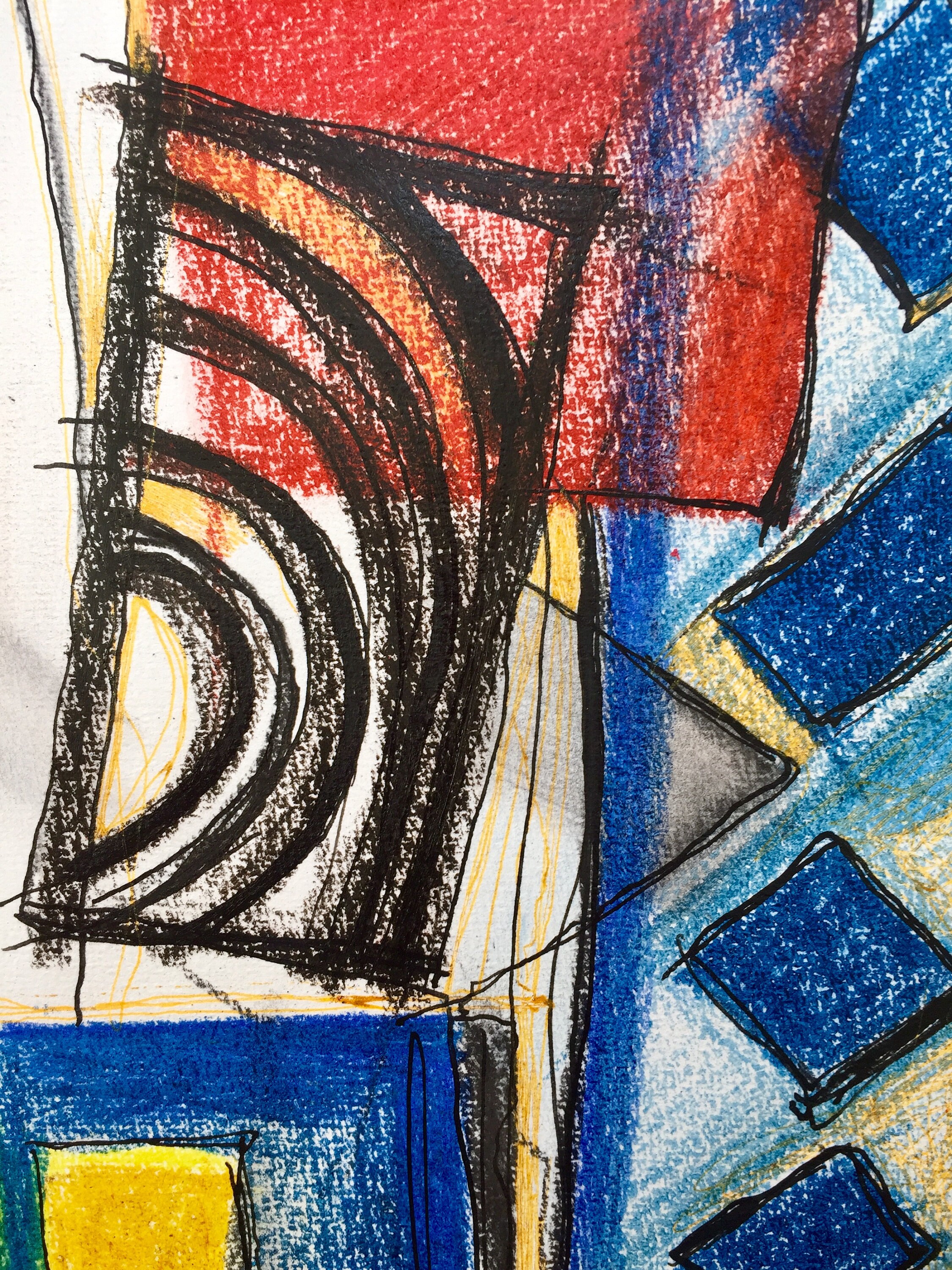 Original Charcoal and oil pastel painting. Contemporary Etsy