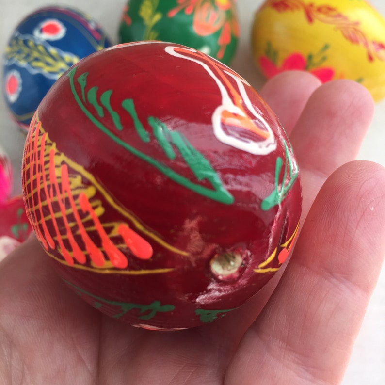 Original Ukrainian Folk art Ukrainian Wooden Easter Eggs Set of 7 Hand painted Pysanki Easter Eggs Easter Home Decor Happy Easter Gifts