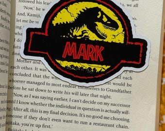 Jurassic Park Custom Name Magnetic Bookmark