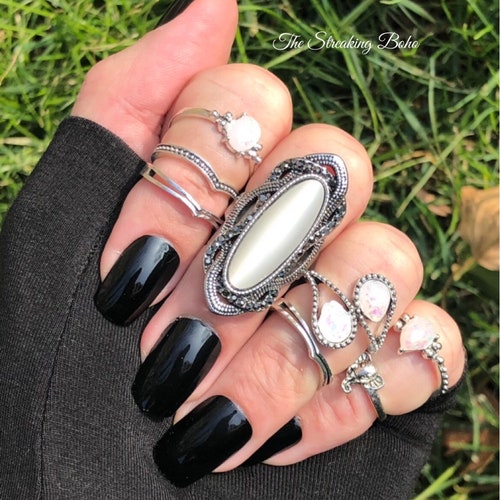 BELLA Twilight Inspired Stacking Ring Set With Selenite - Etsy