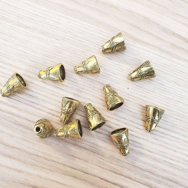 12pcs lot Antique golden cone beads cap DIY jewelry making