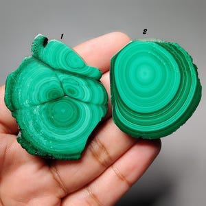 Malachite Slice Gemstone, AAA+ Quality Semi-Precious Stone Perfect for Jewelry Making, Healing Purpose and Jewelry Crafting.