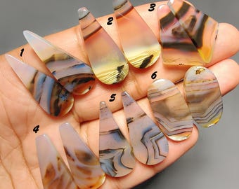 Montana Agate Pairs Gemstone, AAA+ Quality Semi-Precious Stone Perfect for Jewelry Making, Healing Purpose and Jewelry Crafting.