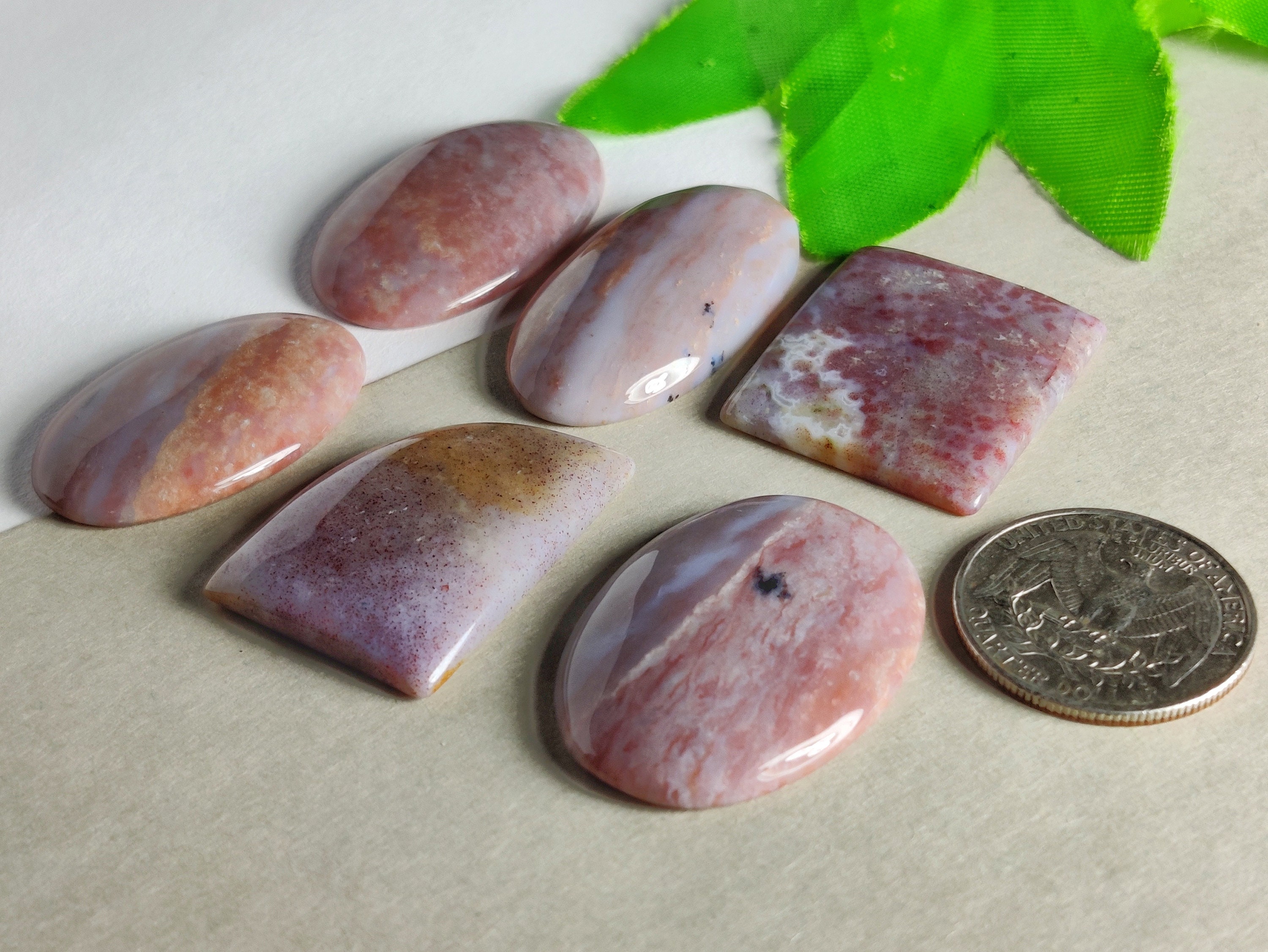 100% Natural Pink Moss Agate Cabochon Gemstone AAA Quality | Etsy
