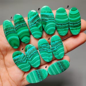 Malachite Pairs Gemstone, AAA+ Quality Semi-Precious Stone Perfect for Jewelry Making, Healing Purpose and Jewelry Crafting.