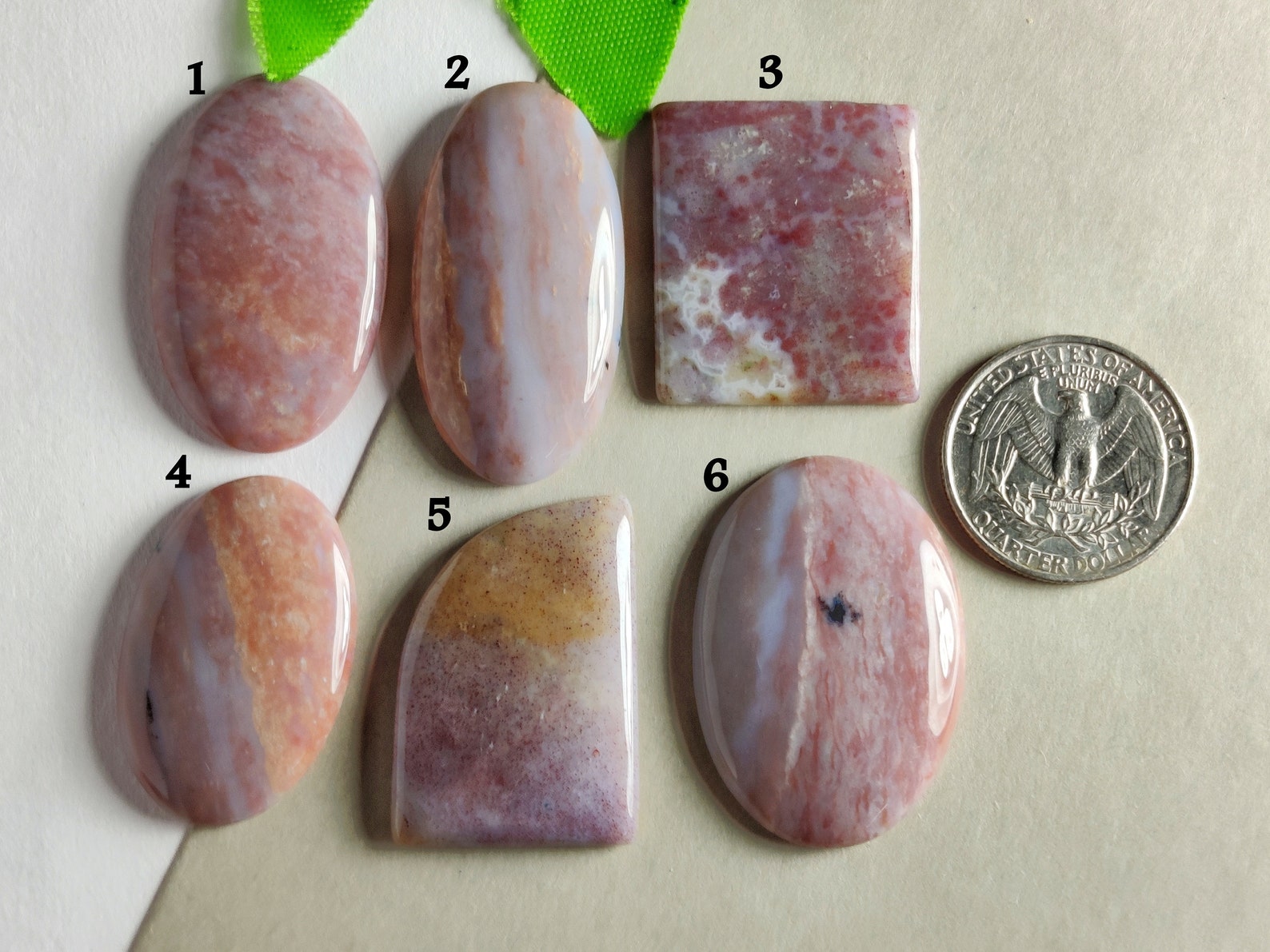 100% Natural Pink Moss Agate Cabochon Gemstone AAA Quality | Etsy