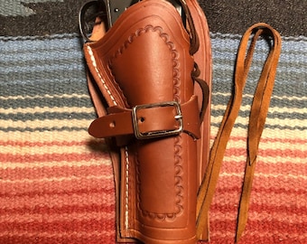 Cowboy Western Fast Draw Leather Holster Fits Colt SAA 1873 Ruger Wrangler Vaquero Heritage Rough Rider Single Action