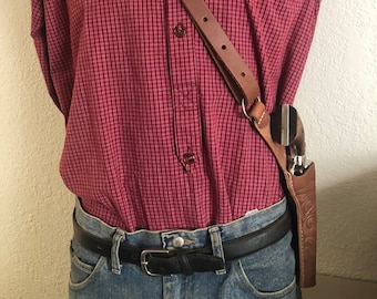 Leather Shoulder Sling holster Fits Colt SAA Ruger Vaquero Heritage Rough Rider Uberti Cattleman Pietta 1873