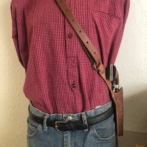 Leather Shoulder Sling holster Fits Colt SAA Ruger Vaquero Heritage Rough Rider Uberti Cattleman Pietta 1873