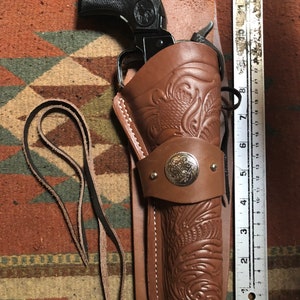 Leather Western Drop Holster Fits Colt SAA Heritage Rough Rider & Ruger Vaquero Single Six Nine Ten