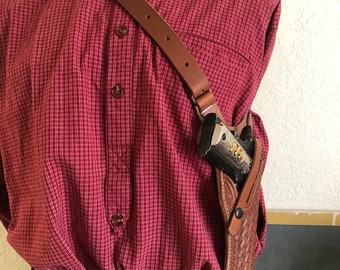 Leather Over the Shoulder Sling Holster Fits the Colt Model 1911 Kimber Ruger Springfield RIA Citadel +