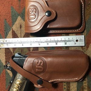 Western Leather Holster & Magazine Pouch Fits Colt Model 1911 Springfield Ruger Remington RIA Citadel Kimber image 2