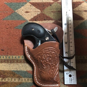 Leather Derringer Belt Holster Fits Cobra Arms Cimarron CFA & American