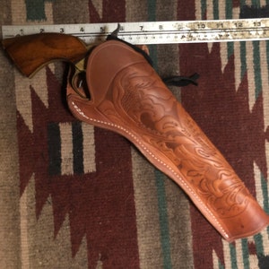 Fondina in pelle Western Cross Draw da 8" per Colt 1860 Army 1861 e 1851 Navy Black Powder