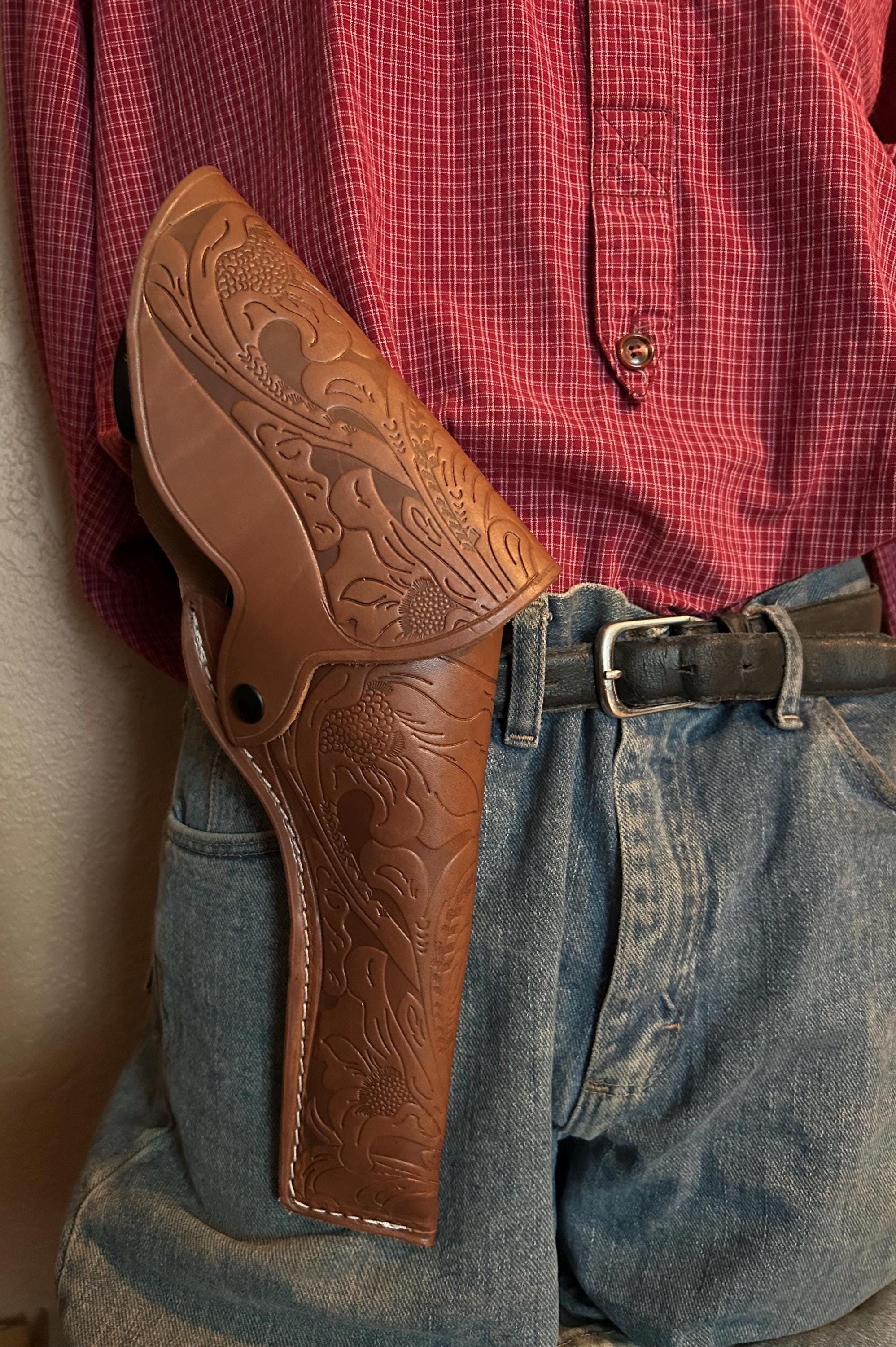 ブラウンレザー フラップ付きホルスター Leather revolver flap holster - Etsy 日本